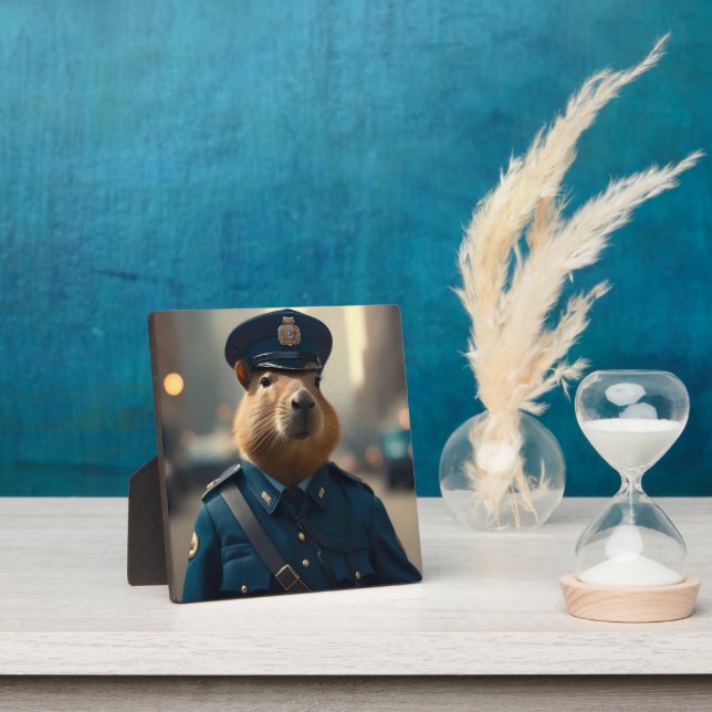 Plaque Photo Officier Capybara : Garder la paix, (Insitu)