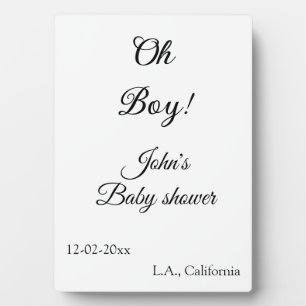 Plaque Photo oh garçon fille baby shower ajouter nom date année