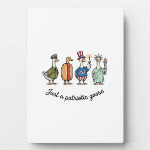 Plaque Photo Oie Patriotique Gravure Vintage Drôle USA T-Shirt 