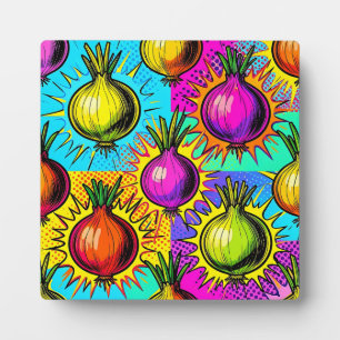 Plaque Photo Oignons colorés Pop Art