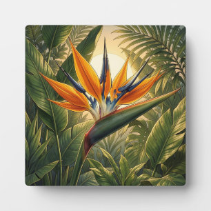 Plaque Photo Oiseau exotique de Paradis Coucher de soleil Jungl