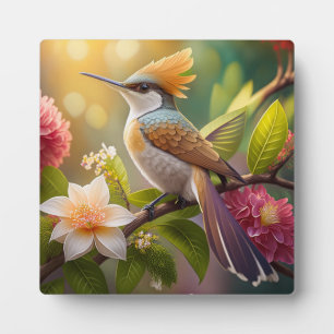 Plaque Photo Oiseau Fantastique à Crête Dorée