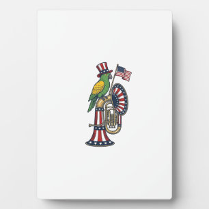 Plaque Photo Oiseau patriotique gravure vintage musique chemise