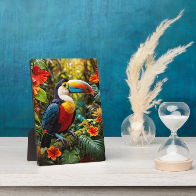 Plaque Photo Oiseau Toucan coloré (Côté)
