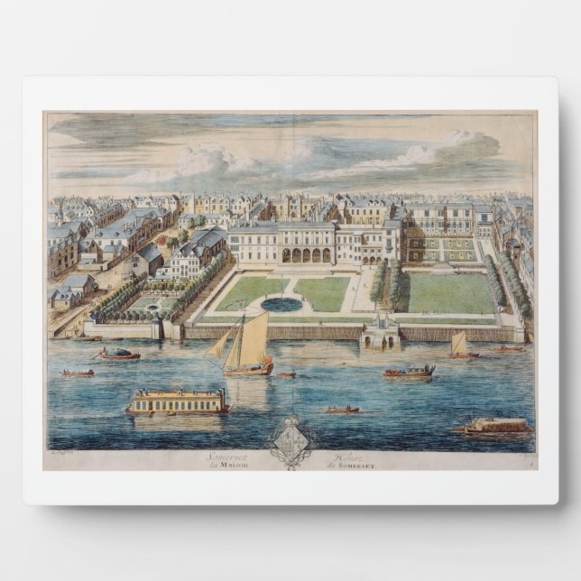 Plaque Photo Old Somerset House on the Strand, engraved by Jean (Devant)