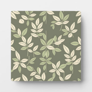 Plaque Photo Olive Sage Botanical Leaves Pattern