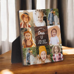 Plaque Photo Oma We Lots Hearts Wood Photo Collage<br><div class="desc">The Oma We Love You Heart Modern Photo Collage Plaque est un cadeau émouvant et personnalisé qui met en valeur votre amour pour votre grand-mère. Cette plaque magnifiquement conçue comprend un collage photo en forme de coeur, vous permettant d'ajouter vos photos de famille préférées dans un agencement moderne et élégant....</div>