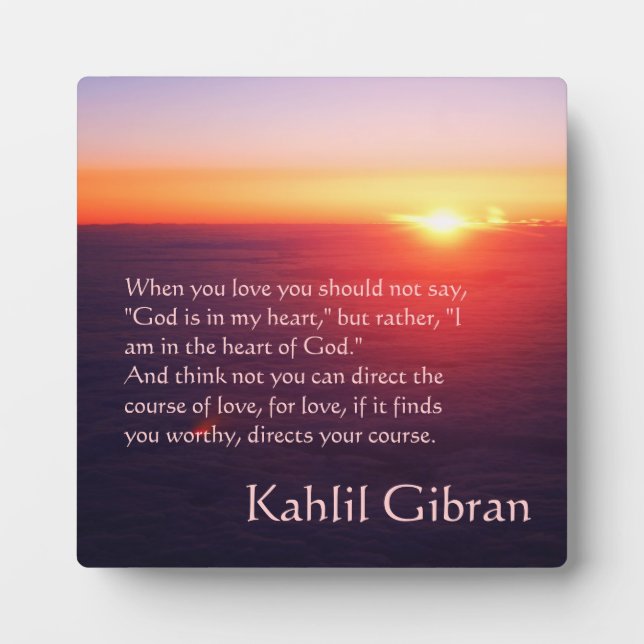 Plaque Photo On Love - Le Prophète de Kahlil Gibran (Devant)