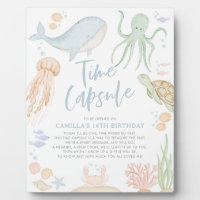 Oneder Sea 1st Birthday Time Poster avec Easel
