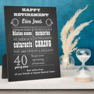 Plaque Photo Ophthalmologist retirement gift for boss