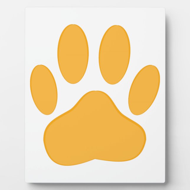Plaque Photo Orange Dog Pawprint (Devant)