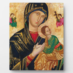 Plaque Photo Our Lady of Perpetual Help Icon Virgin Mary Art