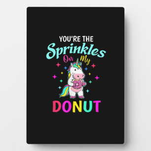 Plaque Photo Paillettes de licorne mignonne sur votre beignet E