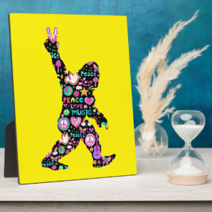 Plaque Photo Paix Amour Bigfoot Hippie Drôle Amateur de Bigfoot