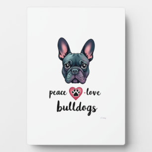 Plaque Photo Paix Amour Bouledogues Galaxie Vintage Bouledogue 