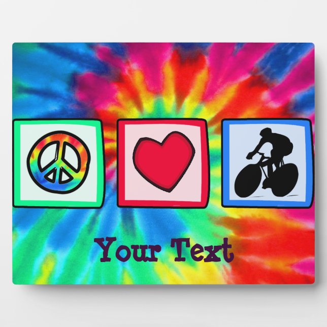 Plaque Photo Paix, Amour, Vélo (Devant)