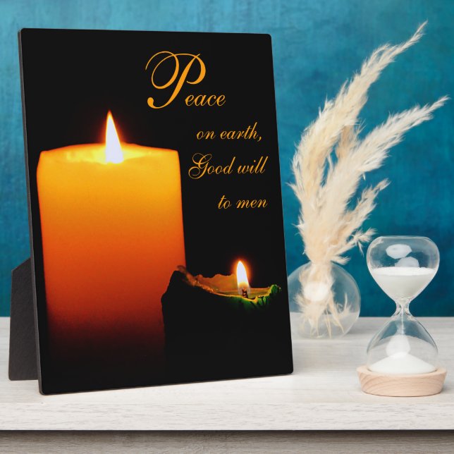 Plaque Photo Paix, sur Terre, Bonne volonté aux hommes (Côté)