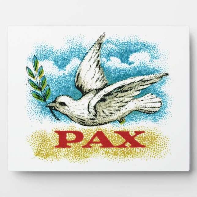 Plaque Photo Paix vintage sur Terre (Devant)