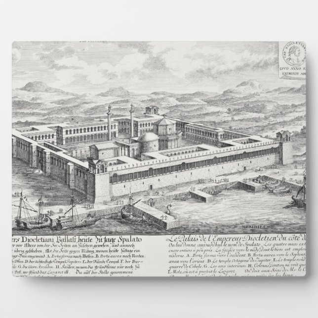 Plaque Photo Palais de Dioclétien (245-313), Split, Yougoslavie (Devant)