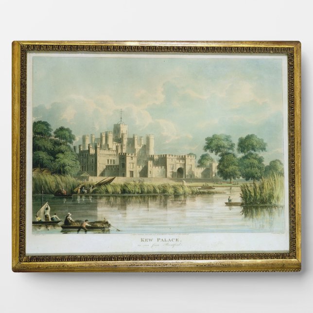 Plaque Photo Palais Kew vu de Brentford, gravé par Tho (Devant)