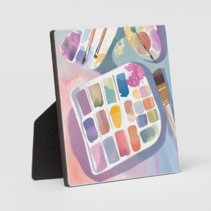 Plaque Photo Palette de peinture Aquarelle colorée Pretty Art