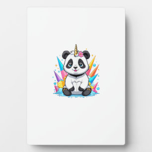 Plaque Photo Panda Mignon Fille Femme Licorne Arc-en-Ciel Débar