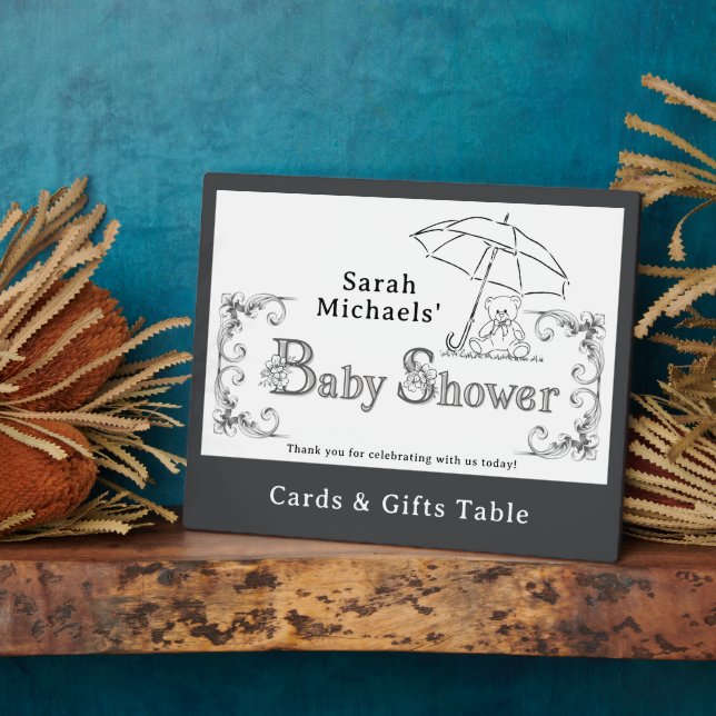 Plaque Photo Panneau Artsy Baby shower Card & Table Cadeau (Côté)
