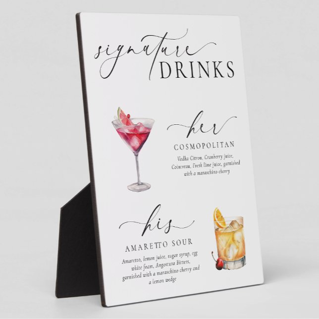 Plaque Photo Panneau boisson Ellesmere Modern Minimal Signature (Créateur téléchargé)