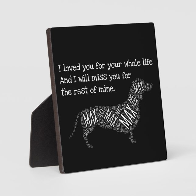 Plaque Photo Panneau commémoratif pour chien - D Dachshund pers (Recto)