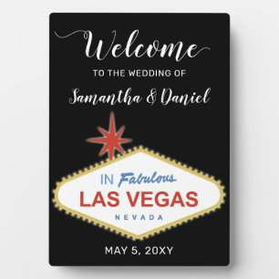 Plaque Photo Panneau de bienvenue de mariage à Las Vegas