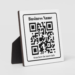 Plaque Photo Panneau de code QR d'aménagement paysager noir et