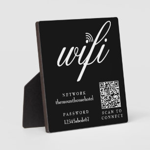 Plaque Photo Panneau de code QR de réseau et mot de passe Wifi