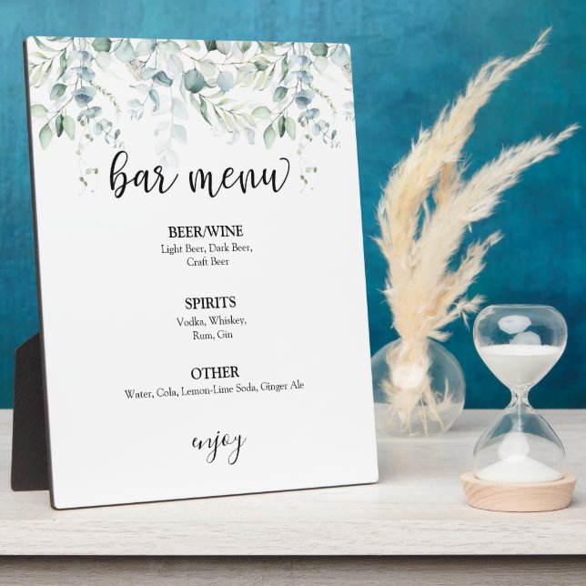 Plaque Photo Panneau de menu de la barre - Eucalyptus (Côté)