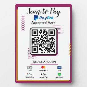 Plaque Photo Panneau de paiement pour entreprise à scanner Pa