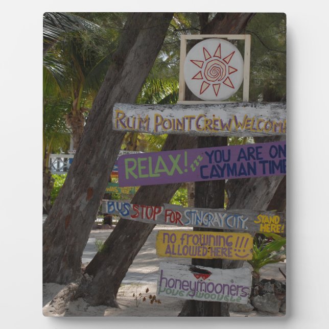 Plaque Photo Panneau de signalisation Rum Point Grand Cayman (Devant)
