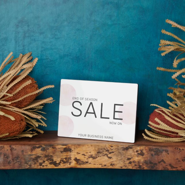 Plaque Photo Panneau de vente élégant Business Pink Watercolor  (Côté)