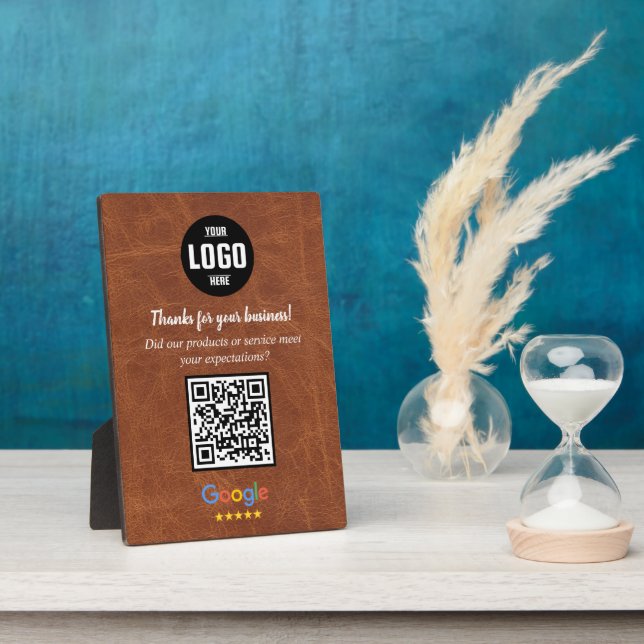 Plaque Photo Panneau d'entreprise à code QR de révision Google  (Côté)