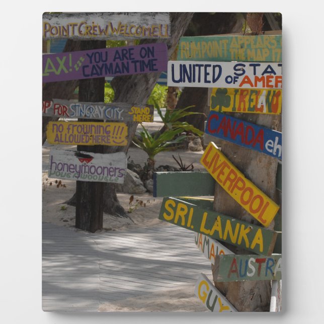 Plaque Photo Panneau indicateur Rum Point Grand Cayman (Devant)