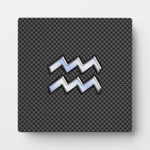 Plaque Photo Panneau Zodiaque Aquarius Style fibre de carbone