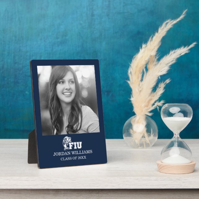 Plaque Photo Panthers de la FIU - Logo blanc (Côté)