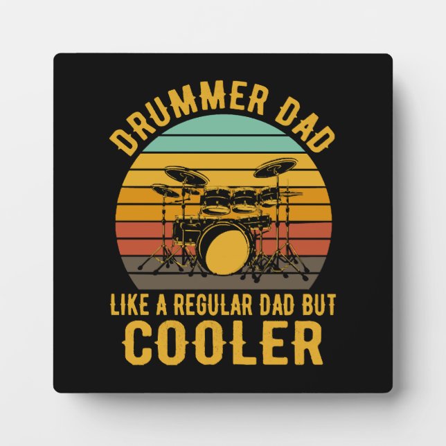 Plaque Photo Papa batteur comme un papa normal mais plus cool (Devant)