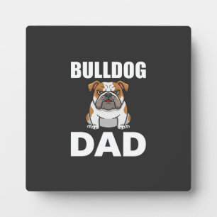 Plaque Photo Papa Bouledogue Dessin Animé Amateur de Chien