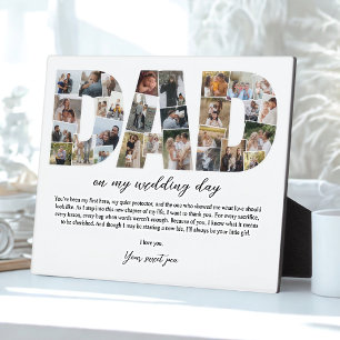 Plaque Photo Papa Collage sur mon jour de mariage Père Cadeau p