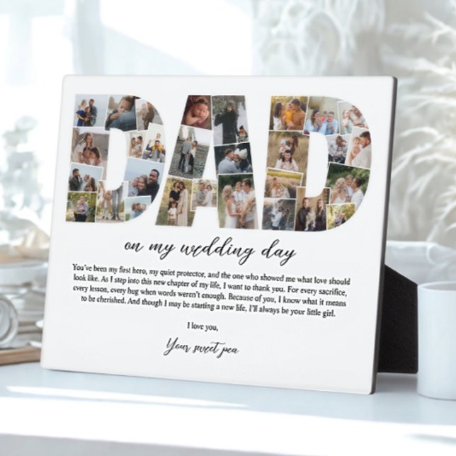 Plaque Photo Papa Collage sur mon jour de mariage Père Cadeau p (Créateur téléchargé)