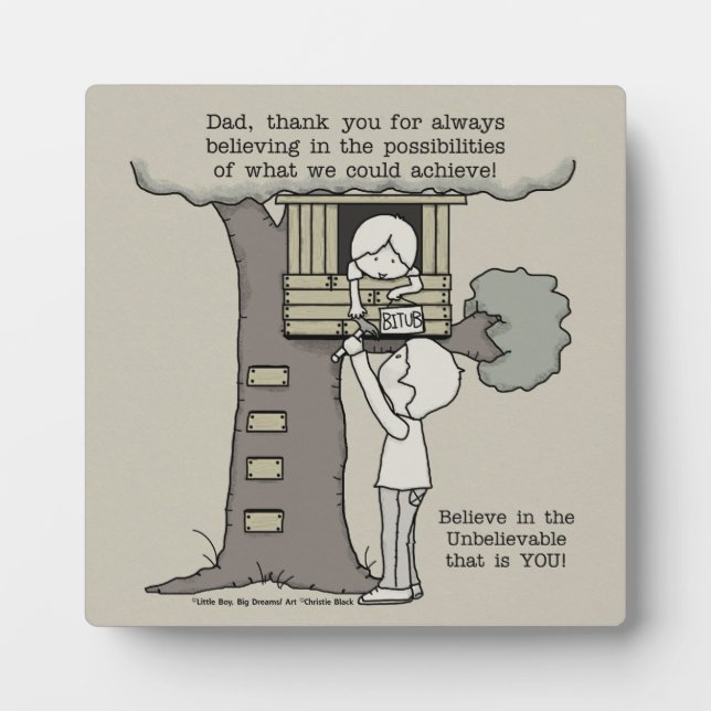 Plaque Photo Papa croit aux possibilités (Devant)