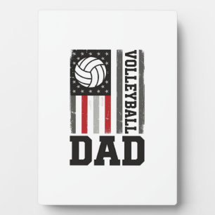 Plaque Photo Papa de volley Drapeau américain Gravure vintage D