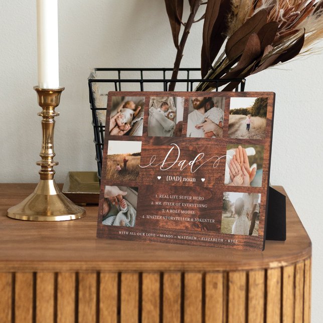 Plaque Photo Papa Définition Bois Fête des pères Photo Collage (Créateur téléchargé)