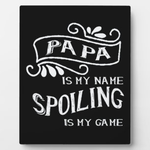Plaque Photo Papa est mon nom gâter est mon jeu