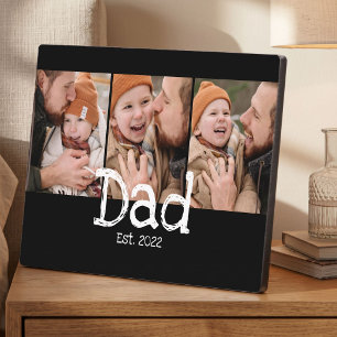 Plaque Photo Papa Établit Photo Fun Gras Texte Noir