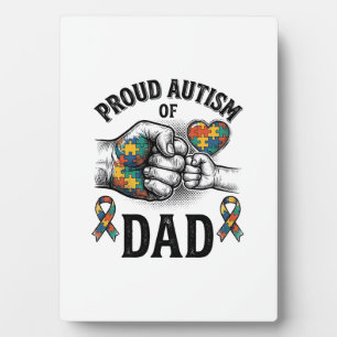 Plaque Photo Papa fièrement autiste vintage gravure T-shirt de